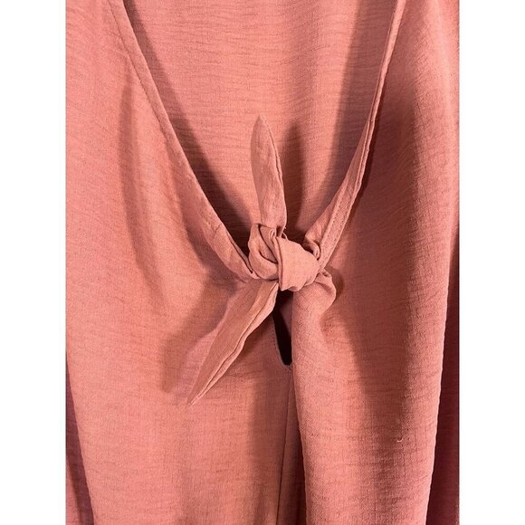 BCBG Romper Women L Pink Ruffle Neutral Minimalist Festival Y2K Feminine Girly - Picture 5 of 13
